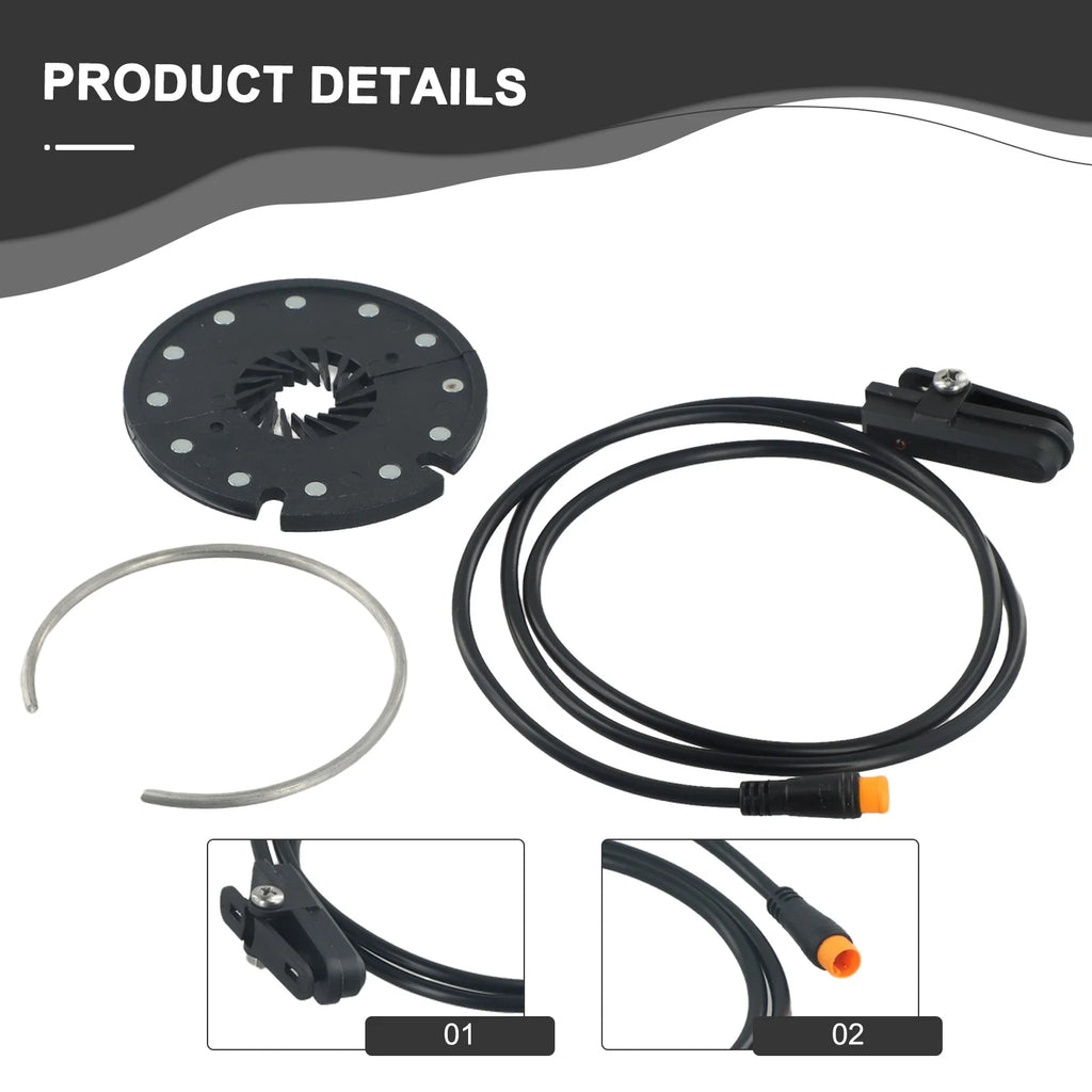 Kit Replacement Magnet Split Disk PAS Sensor 12 Magnet Split Disk KT-D12L Pedal Sensor PAS Cable Repalcement Parts Oasis Select