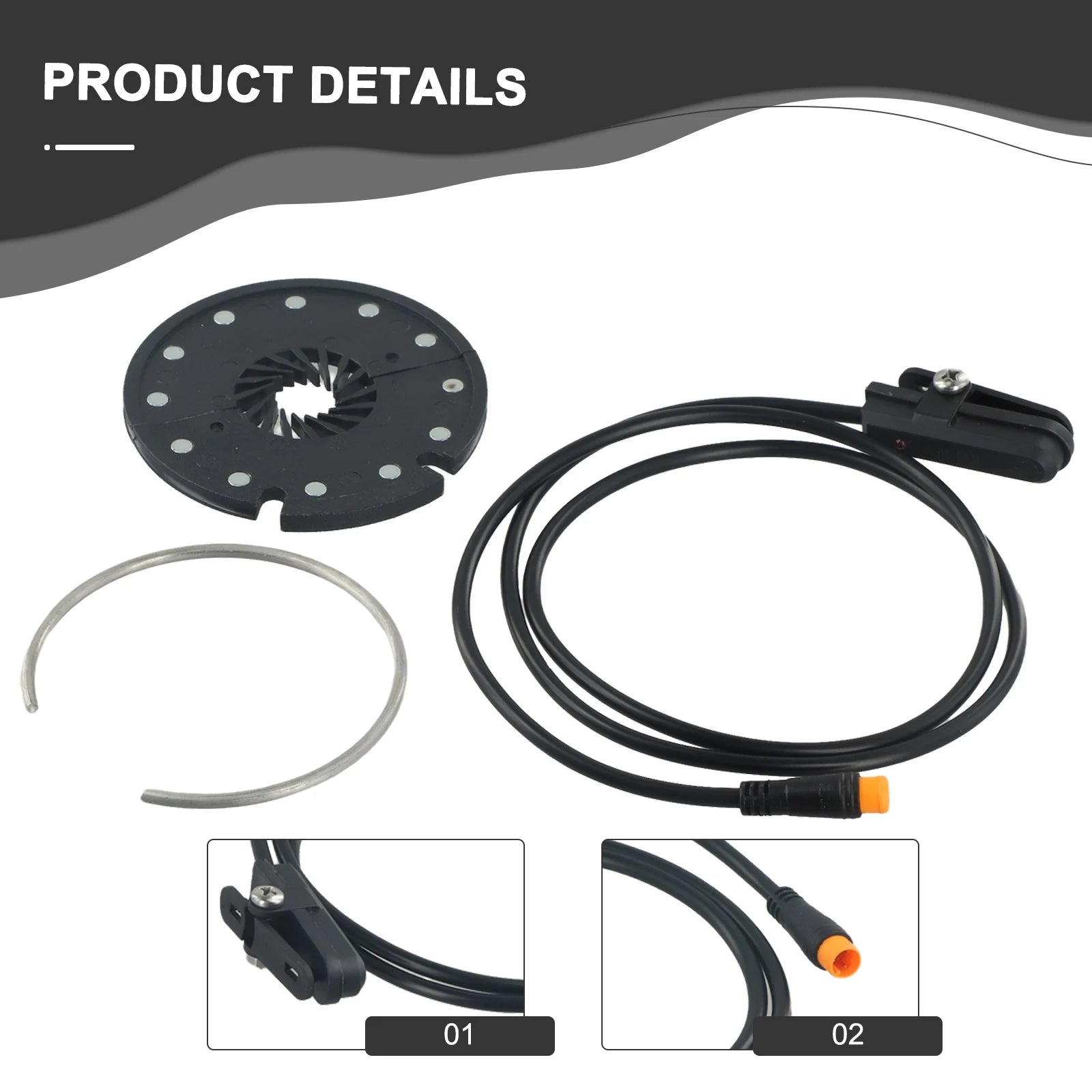 Kit Replacement Magnet Split Disk PAS Sensor 12 Magnet Split Disk KT-D12L Pedal Sensor PAS Cable Repalcement Parts Oasis Select