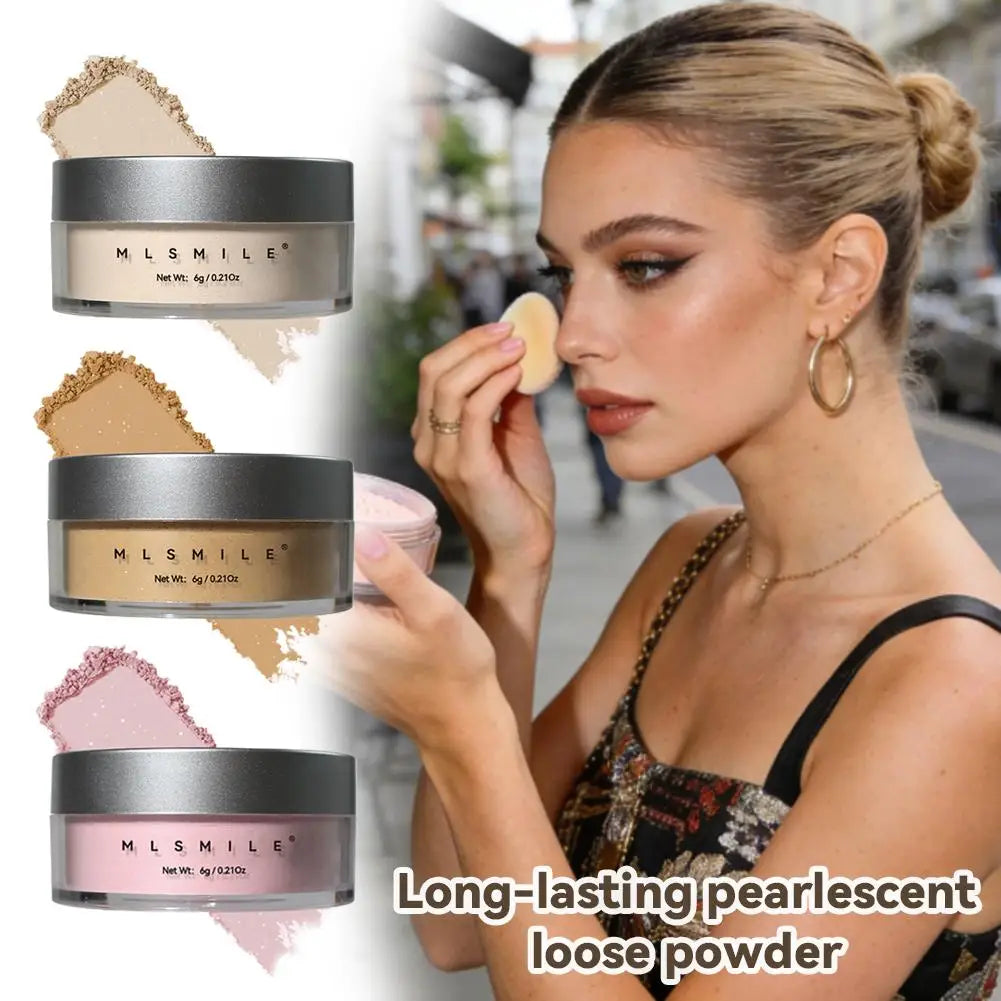 Pearl Matte Loose Powder 6g - Long Lasting Oil Control Setting Powder Shimmer Body Highlighter Face Contour Makeup Oasis Select