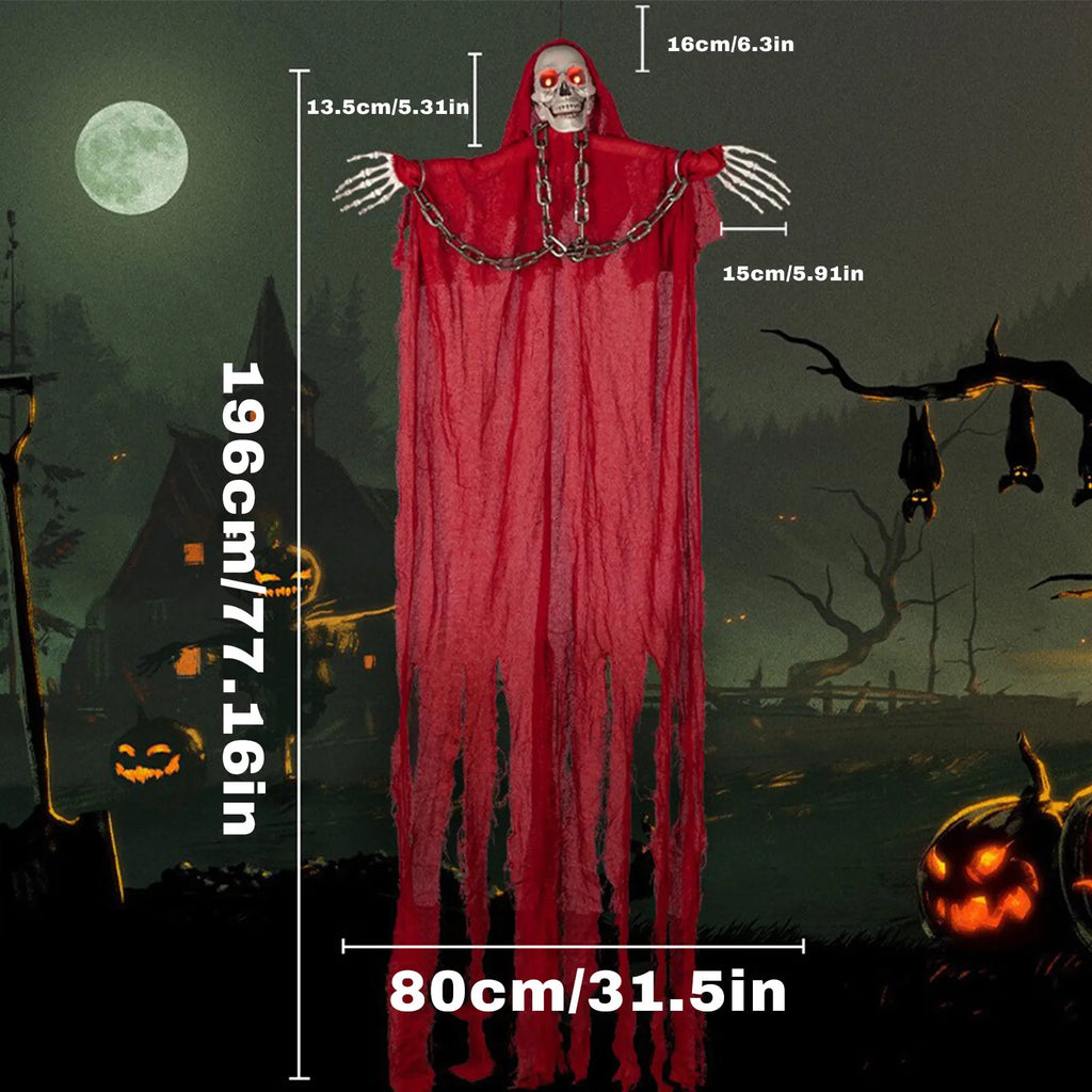 Hanging Grim Reaper Skeleton Glow in Dark Outdoor Halloween Prop Halloween Hanging Prop Oasis Select