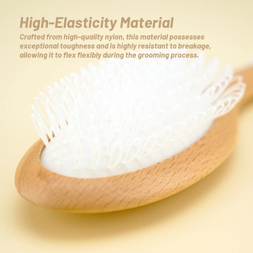 Natural Wood Air Cushion Hair Brush – Gentle Bristles