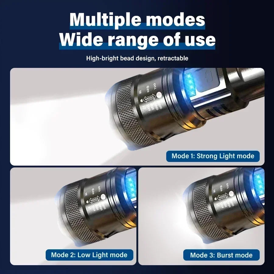 ZHIYU Super Bright USB Rechargeable LED Tactical Flashlight