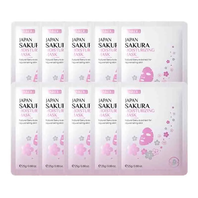LAIKOU Sakura Sheet Mask 10-Pack – Moisturizing & Anti-Aging Sheet Face Mask Oasis Select 10pcs