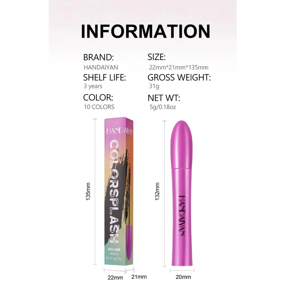 Handaiyan Waterproof Color Mascara – Volume, Length & Curl