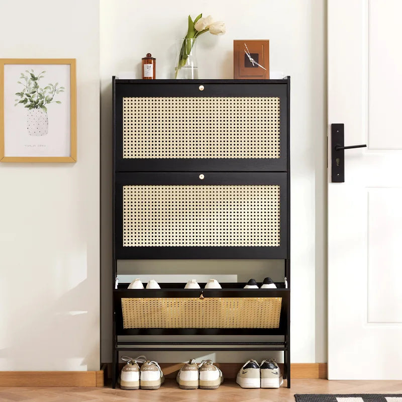 Household shoe cabinet door economical simple modern storage cabinet narrow large capacity tipping bucket small shoe rack Oasis Select