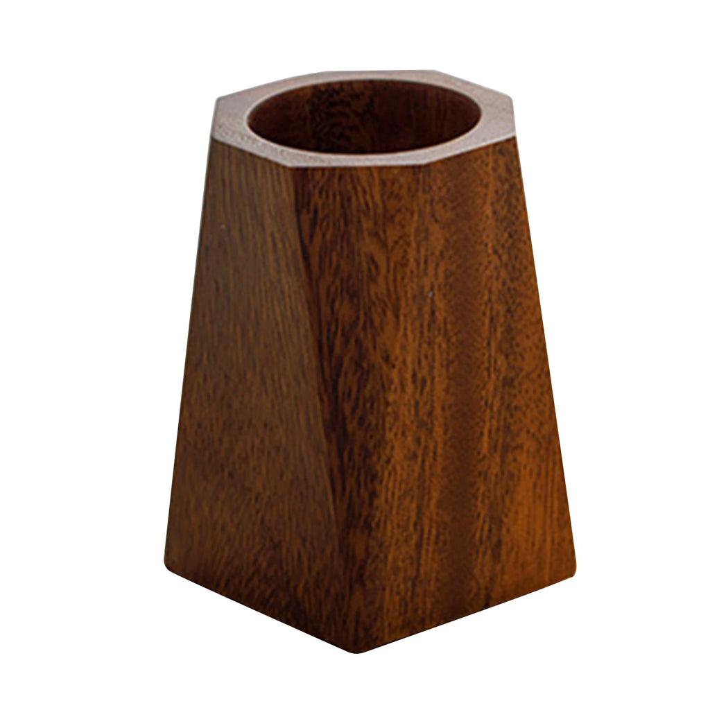 Walnut Wood Pen Holder Desktop Organiser | Vintage Office Cup