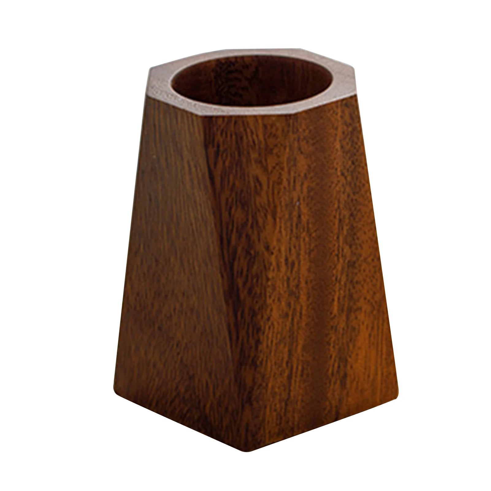 Walnut Wood Pen Holder Desktop Organiser | Vintage Office Cup