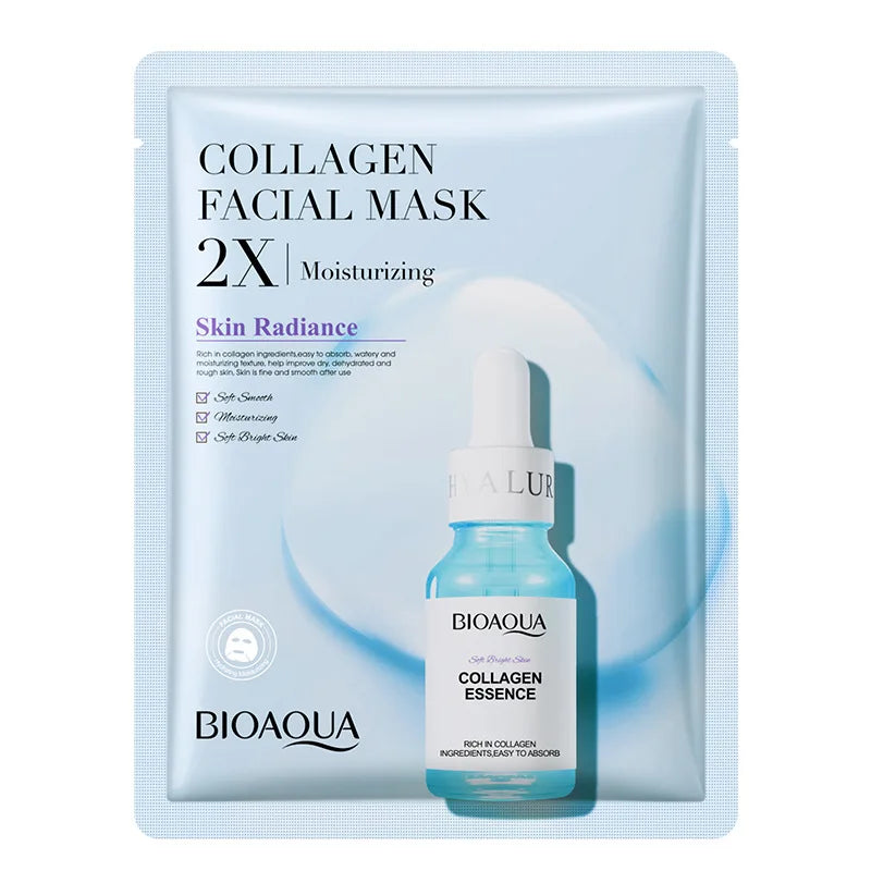 BIOAQUA Centella Collagen Sheet Masks 20pc – Hyaluronic Acid Collagen Sheet Mask Oasis Select COLLAGEN PROTEIN