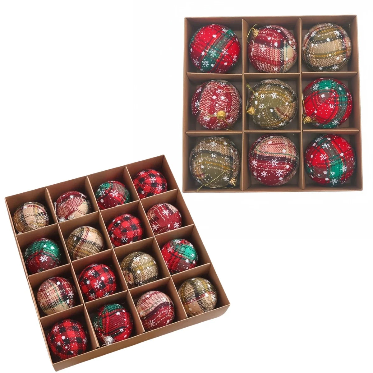Festive Hanging Balls Plaid Christmas Ornaments Colorful Pattern Design Exquisite Craftsmanship For Christmas Tree Oasis Select
