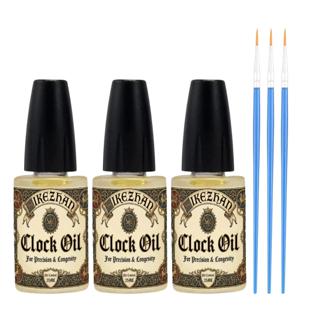 25ml Premium Mechanical Watch Clock Lubricant Oil With Brush Precision Gear Movement Maintenance Anti Rust Noise Reduction Tools Oasis Select 3PCS