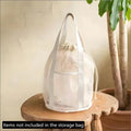 Large Capacity Foldable Mesh Nylon Drawstring Bag, Portable Travel Cosmetic Toiletry Storage Pouch for Swimwear & Daily Supplies Oasis Select White