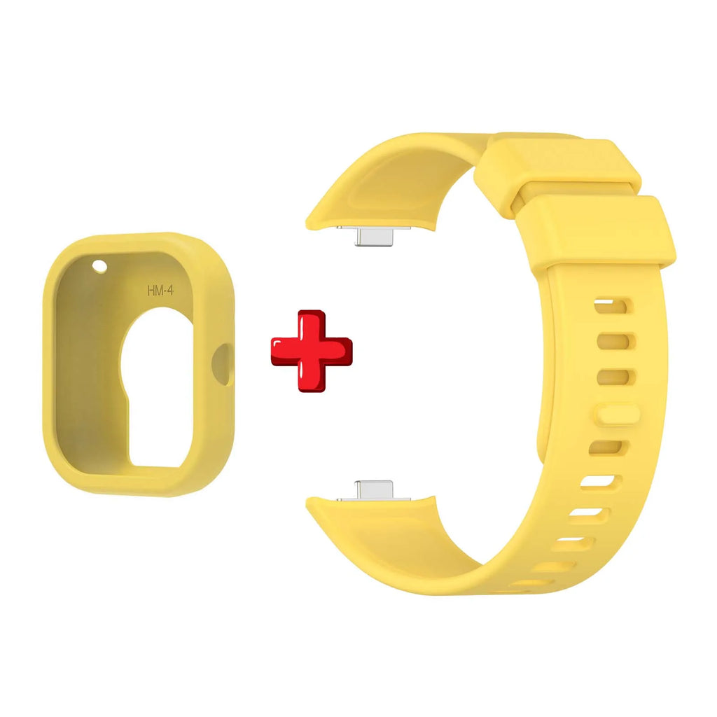 Silicone Strap & Case for Redmi Watch 4 – Shockproof Cover Watch Strap & Case Oasis Select Yellow