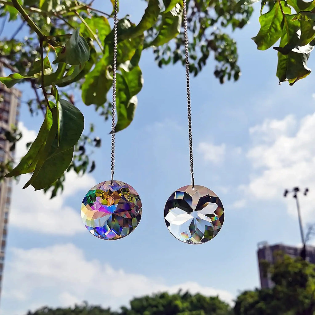 Crystal Sun Catcher Prism, Hanging Sun Catcher with Glass Prism, Rainbow Maker for Window, Balcony, Kitchen, Garden Decorat Oasis Select