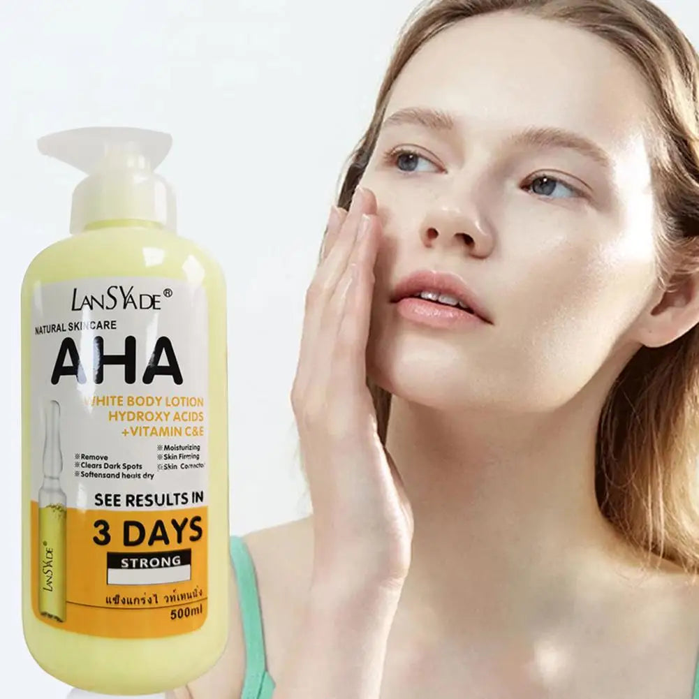 500ml Vitamin C Body Cream Whitening Hydroxy Acids VE Remove Acne Marks Deep Moisturizing Lightening Body Lotion Skin Care Oasis Select