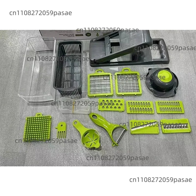 14 in 1 Top Multifunctional Vegetable Chopper Handle Food Grater Chopper Vegetable Slicer Kitchen Cutter Garlic Chopper Oasis Select