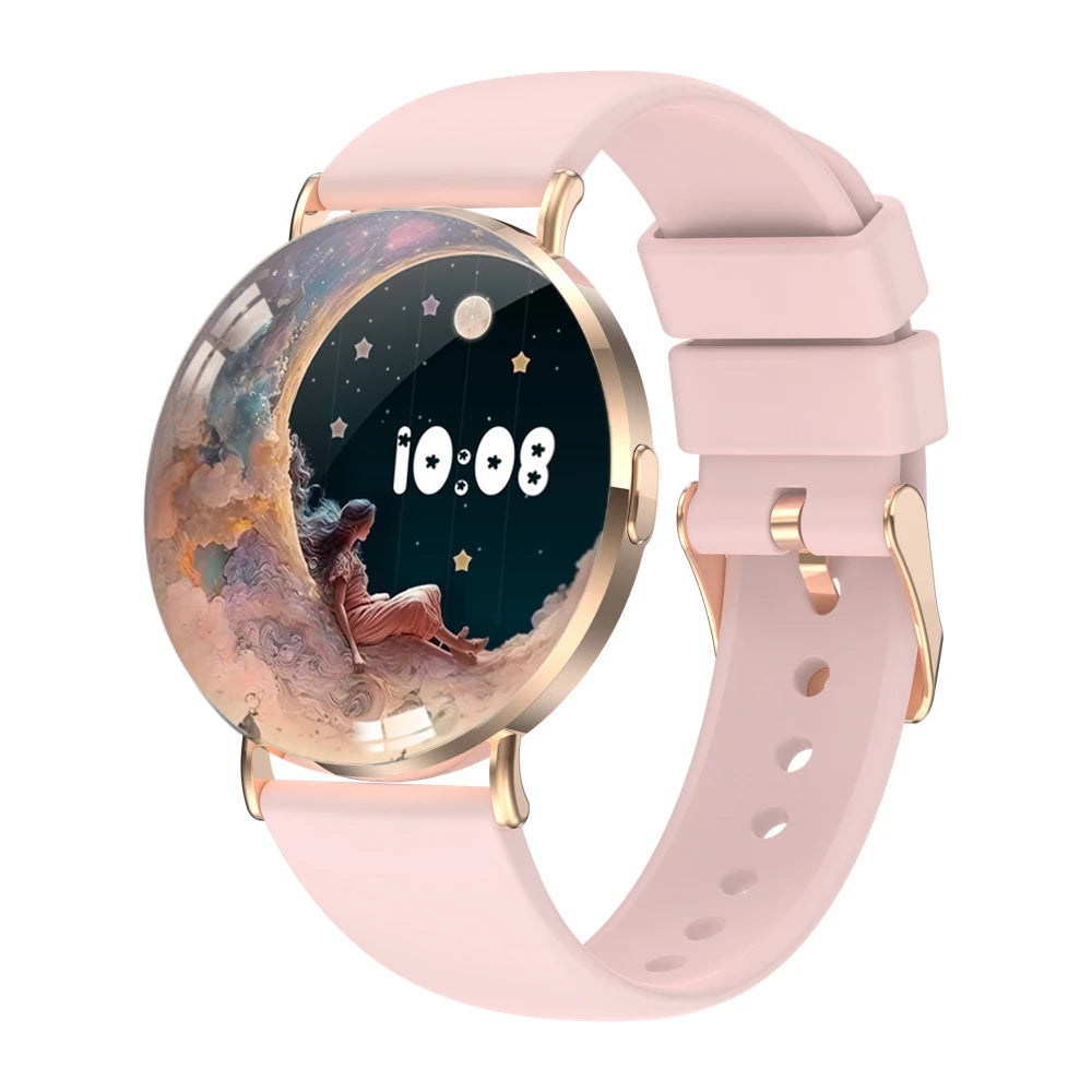 Smart Watch AMOLED Screen All Metal Body Women Blue Tooth Call 3D Dynamic Dial BT Call Smartwatch Heartrate Information Reminder Oasis Select GDPIS