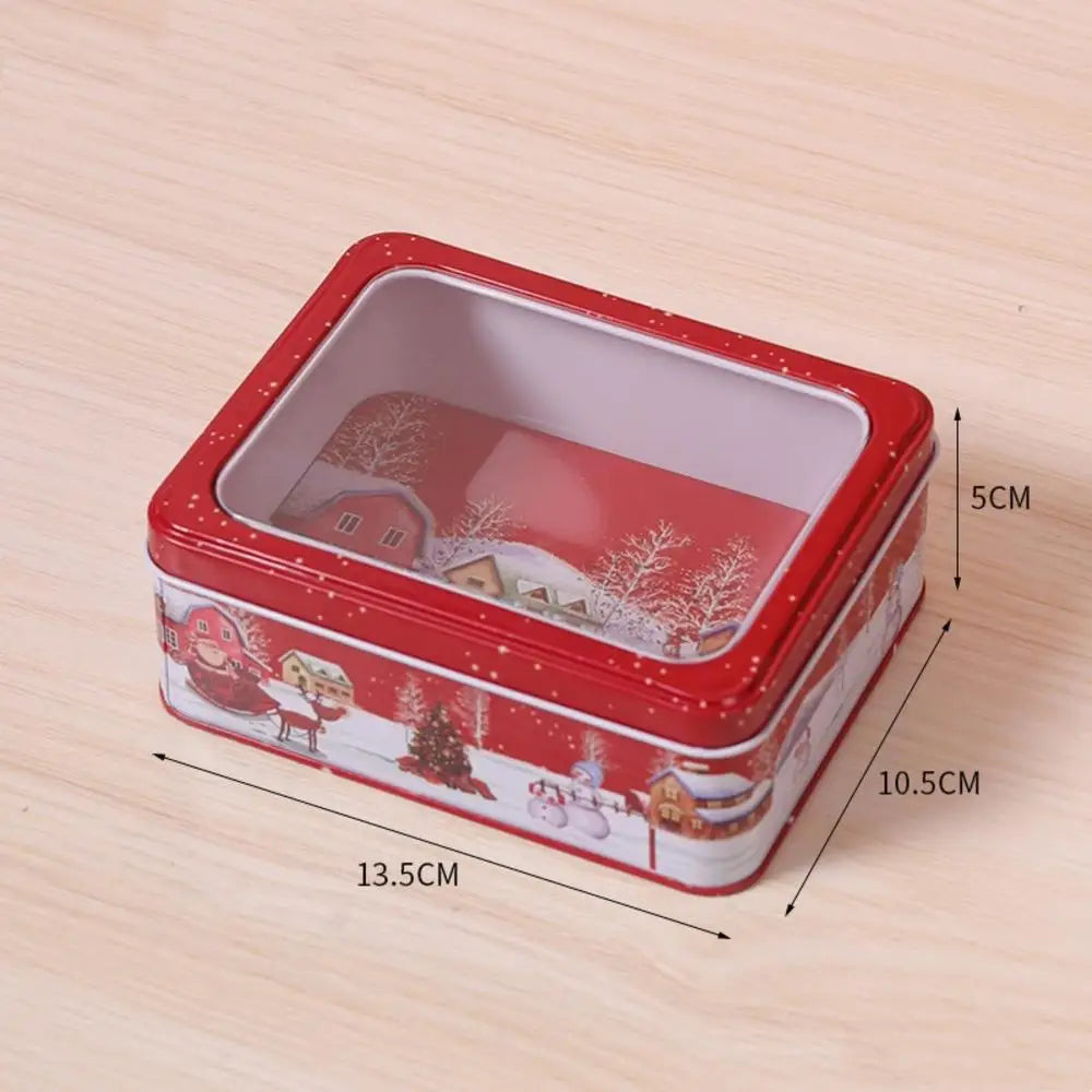 Christmas Metal Tin Candy Cookie Gift Box | Festive Packaging