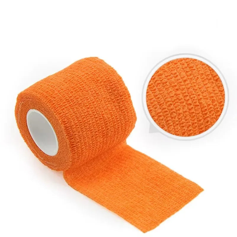 1Rolls Self Adhesive Elastic Sports Bandage Wrap - Joints & Limbs & Pet Protection | Athletic Injury Tape | Compression Strap Oasis Select Orange 2.5cm