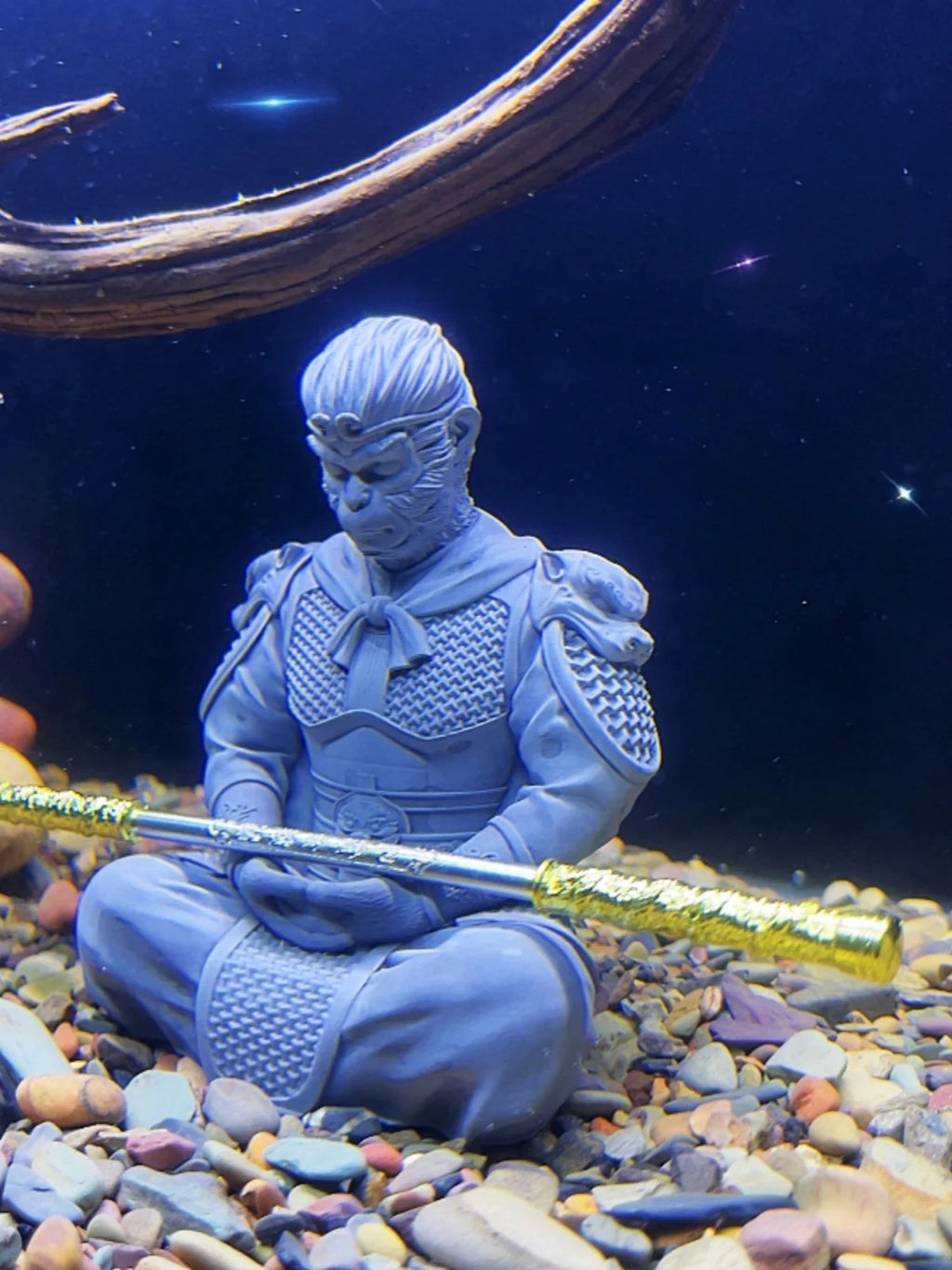 Fish tank landscape Sun Wukong battle Buddha decoration micro landscape decoration submerged small stone Zen decoration Oasis Select