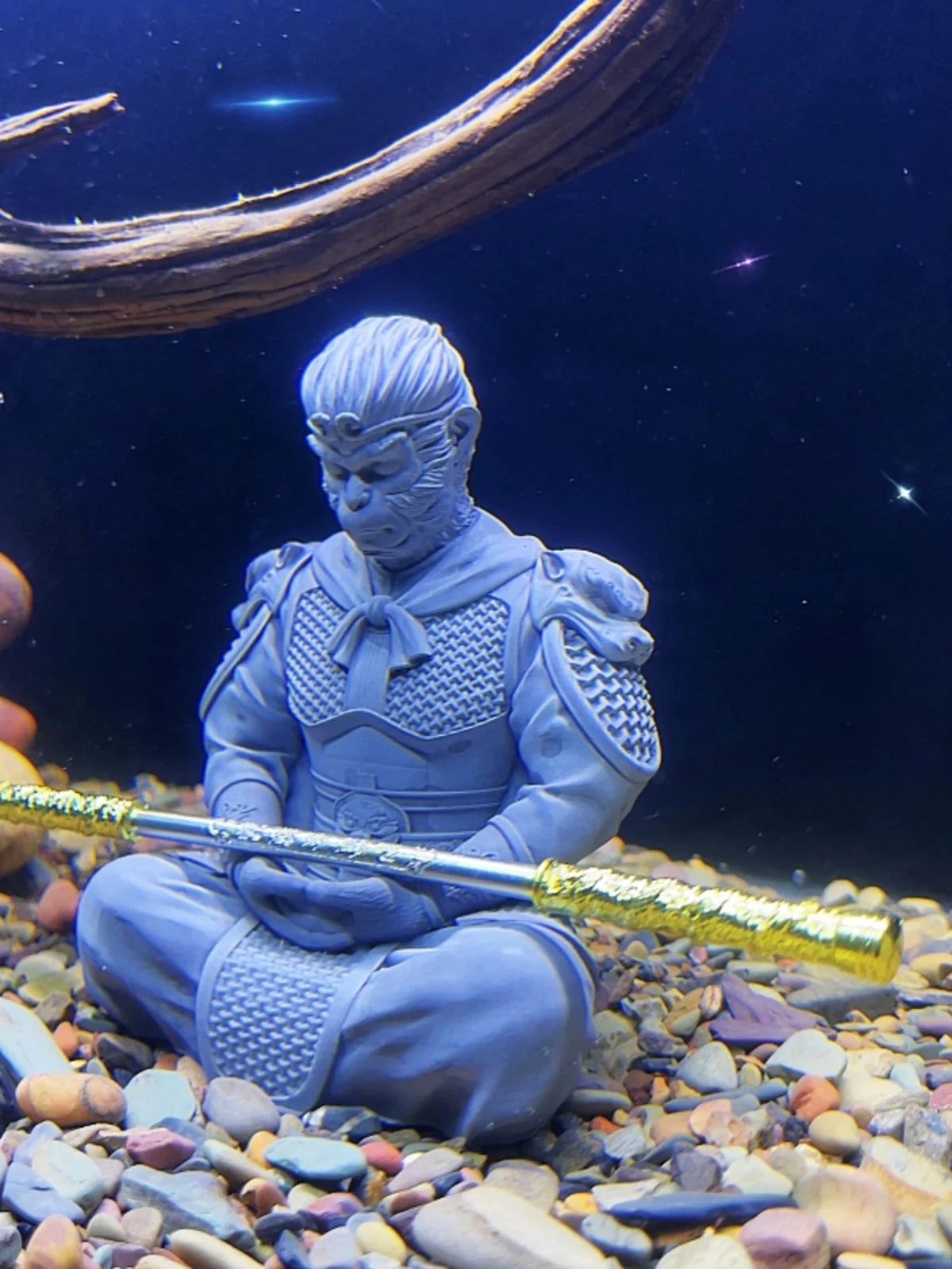 Fish tank landscape Sun Wukong battle Buddha decoration micro landscape decoration submerged small stone Zen decoration Oasis Select