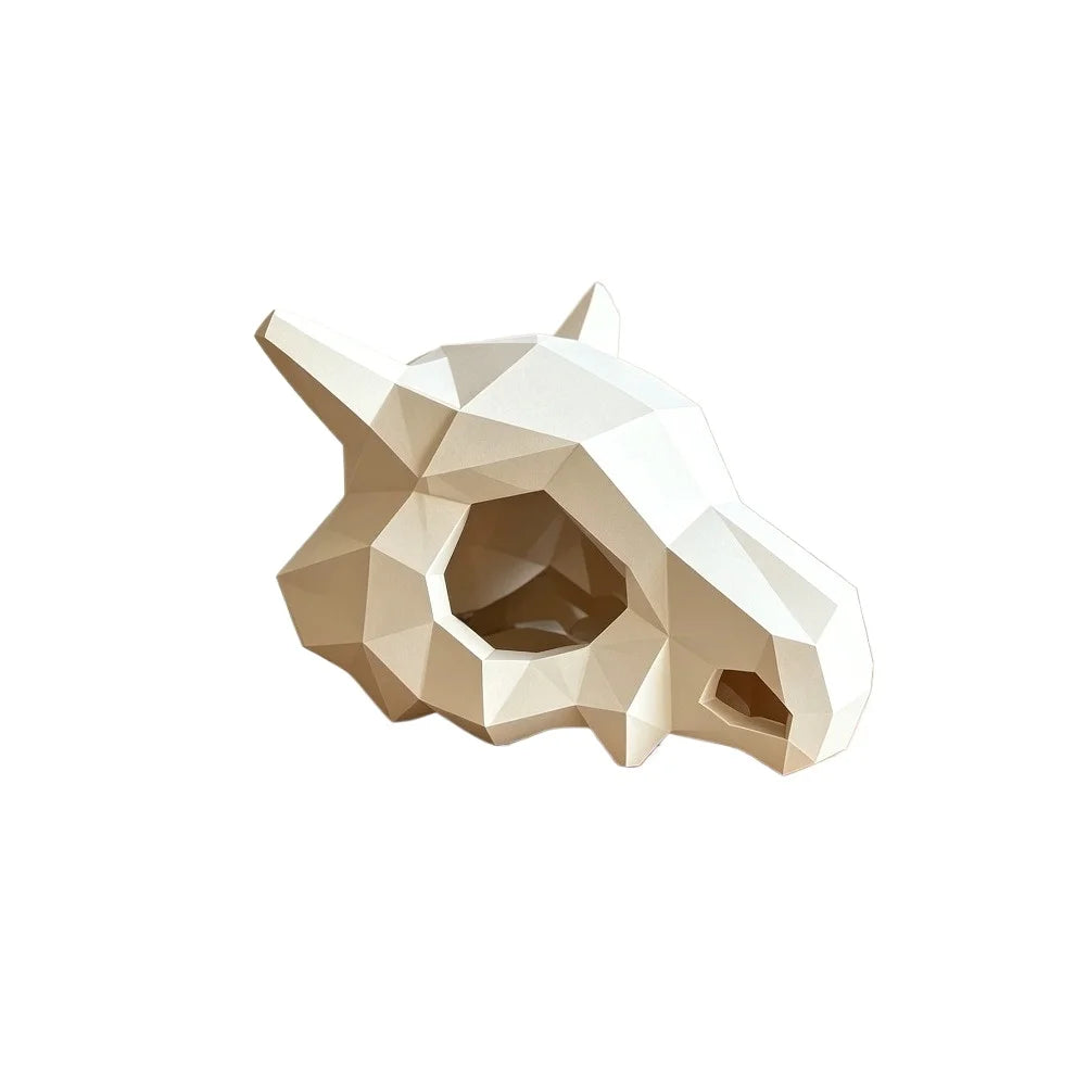 3D Printed Geometric Skull Figurine Stylish Low Poly Head Ornament Minimalist Desktop Bookshelf Statue Home Tabletop Decoration Oasis Select M9.5x10.6x6.8cm