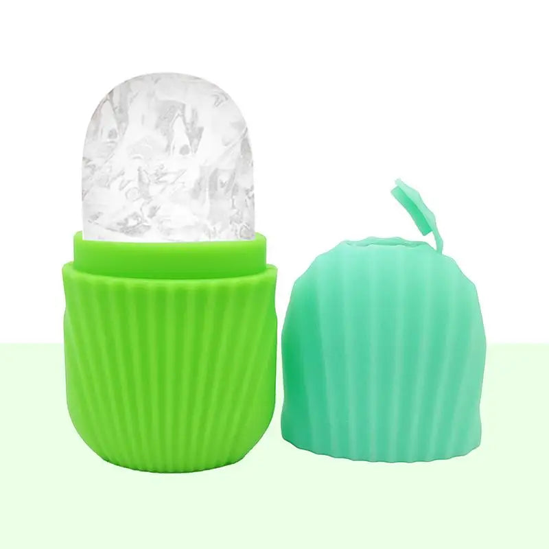 Facial Ice Roller Silicone Ice Cube Tray Reusable Ice Ball Massager Face Lifting Contouring Reduce Acne Skin Care Beauty Tool Oasis Select Green