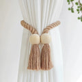 1PC Simple Fringe Beaded Curtain Strap No Punch Magnetic Adjustable Home Curtain Accessories Oasis Select Brown 1 PC