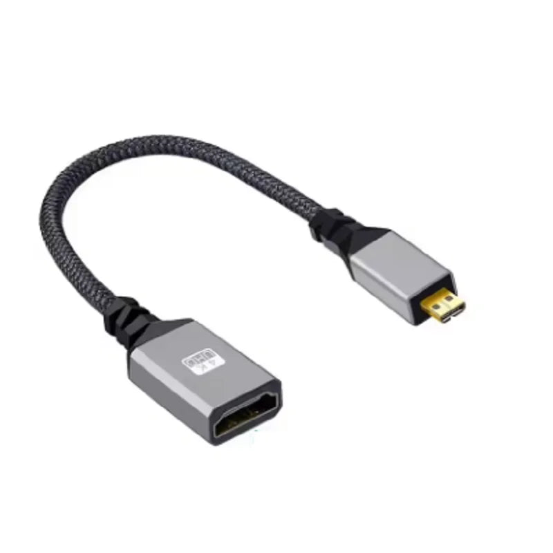 0.2m 4K 60Hz Micro HDMI to HDMI-Compatible Male To Female Extension Cable Micro HDMI 2.0 Left UP Cable for Smart Camera HDTV Oasis Select