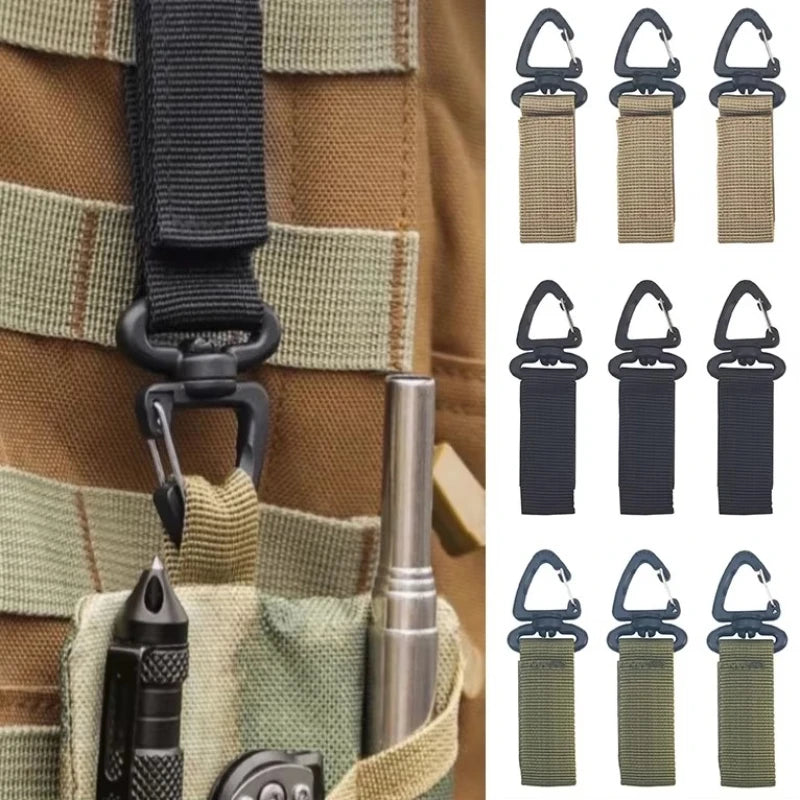 3/6/9PCS Nylon Hang Buckle Strap Outdoor Carabiners Tactical Buckle Belt Clips Keychain Camping Hanging Hooks Camping Tool Oasis Select