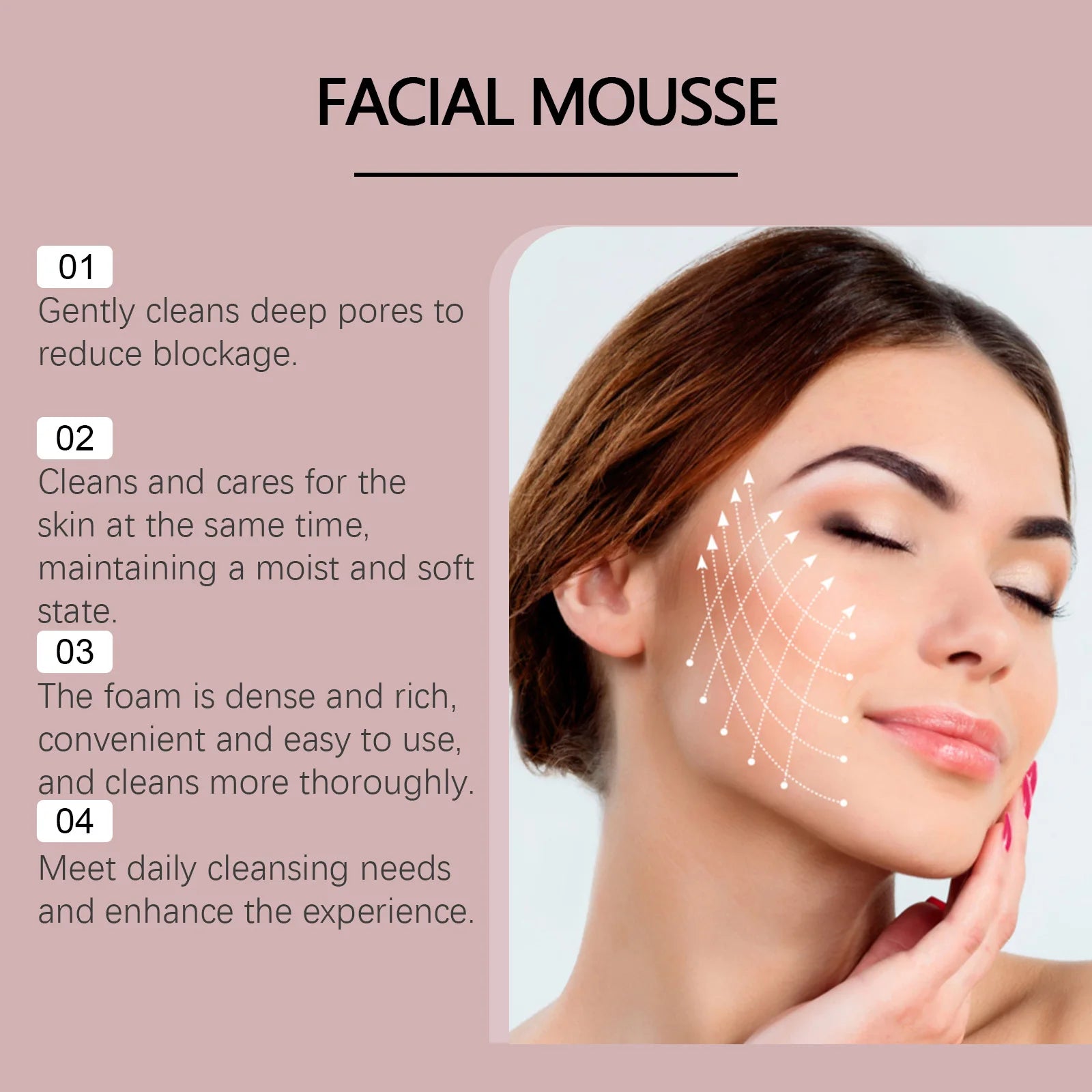 Rice Water Cleansing Mousse Oil Control Deep Cleaning Pores Moisturizing Brightening Soothing Rejuvenation Foam Face Wash Care Oasis Select