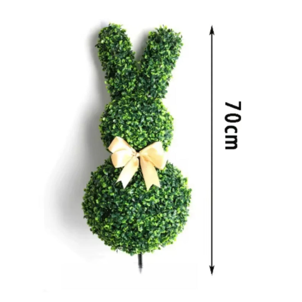 Easter Bunny Topiary Tree Artificial Green Rabbit Plant Garden Stake Outdoor Yard Patio Party Home Decoration Spring Festival Oasis Select B-70cm