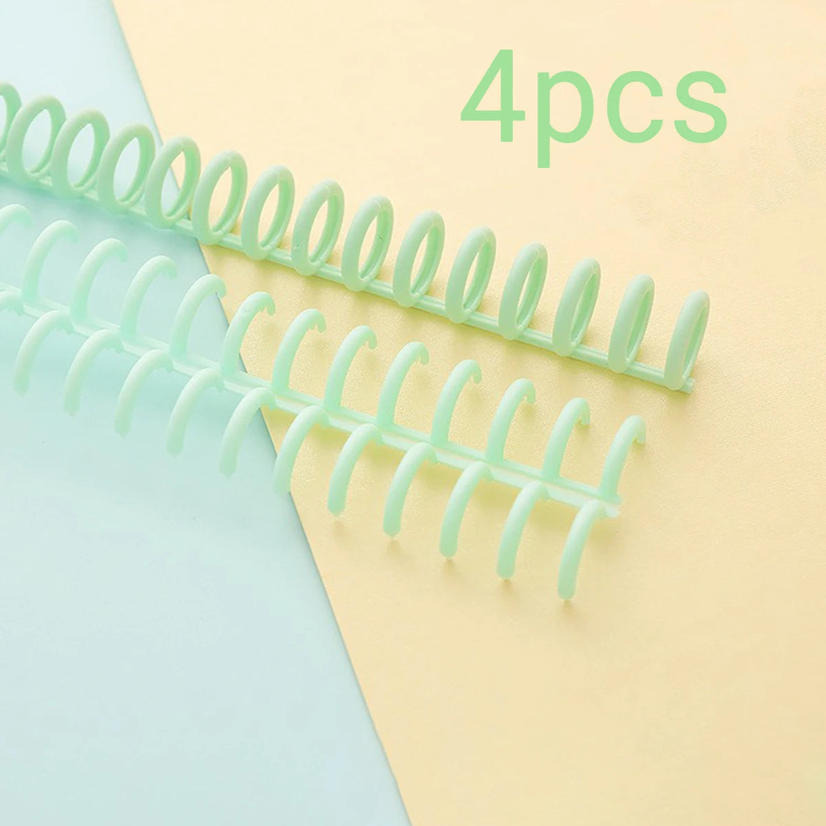 1-4pcs plastic 30-hole binder spine, can be cut, can hold up to 85 sheets of paper, DIY paper notebook album. Oasis Select 4Pcs green