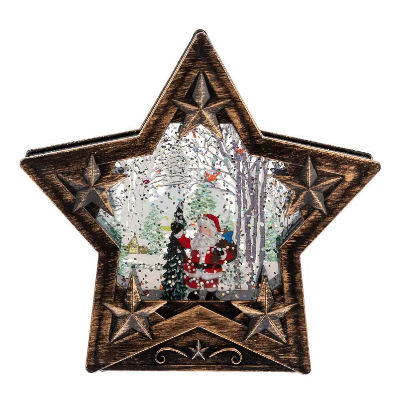 Christmas Decorative Crystal Balls Snowflakes Illuminated Santa Claus Lights Creative Christmas Gifts Oasis Select Old Man and the Tree 15cmX4cmX14cm