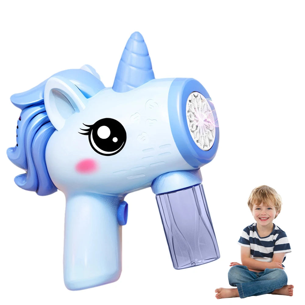 Unicorn Electric Bubble Gun Toy with LED Lights for Kids 3–6 Electric Bubble Gun Oasis Select
