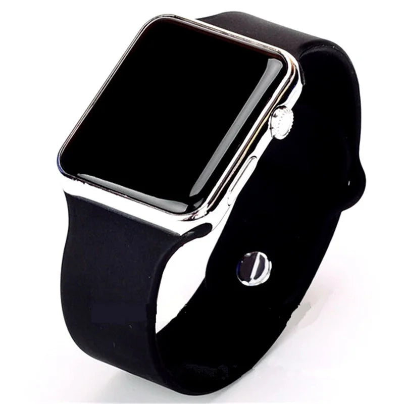 Men Sport LED Watches Men's Digital Watch Men Watch Silicone Electronic Watch Men Clock reloj hombre hodinky relogio masculino Oasis Select black silver
