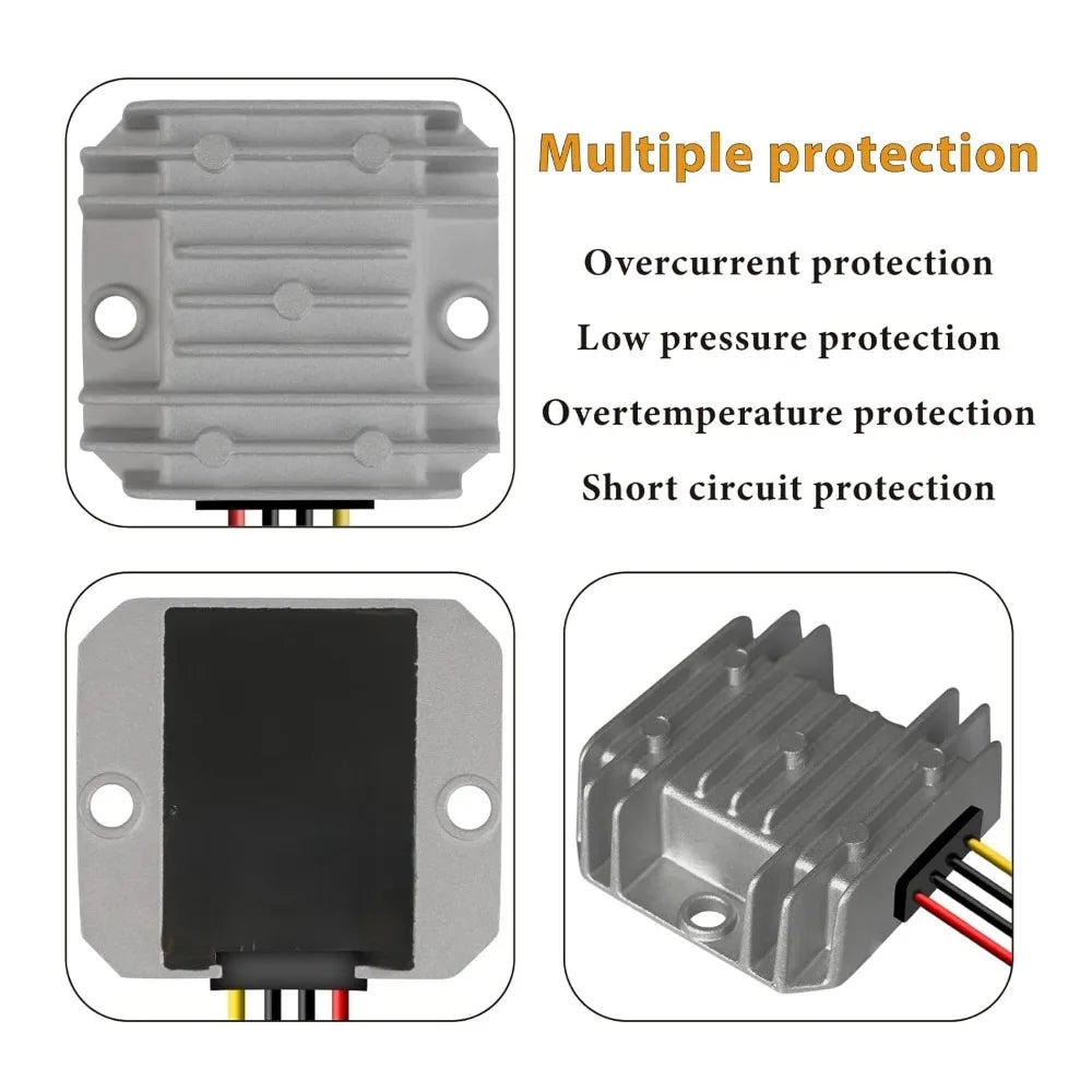 DC/DC 12V 24V Step-Down to 5V 10A Converter Voltage Reducer Waterproof Adjustable Regulator for Golf Cart Power Module Club Car Oasis Select