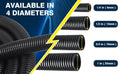 1- 1/4 inch Flame Retardant Split Wire Loom Tubing with Installation Tool - Flexible Wire Covers Cord Protectors Oasis Select black 5m 6mm
