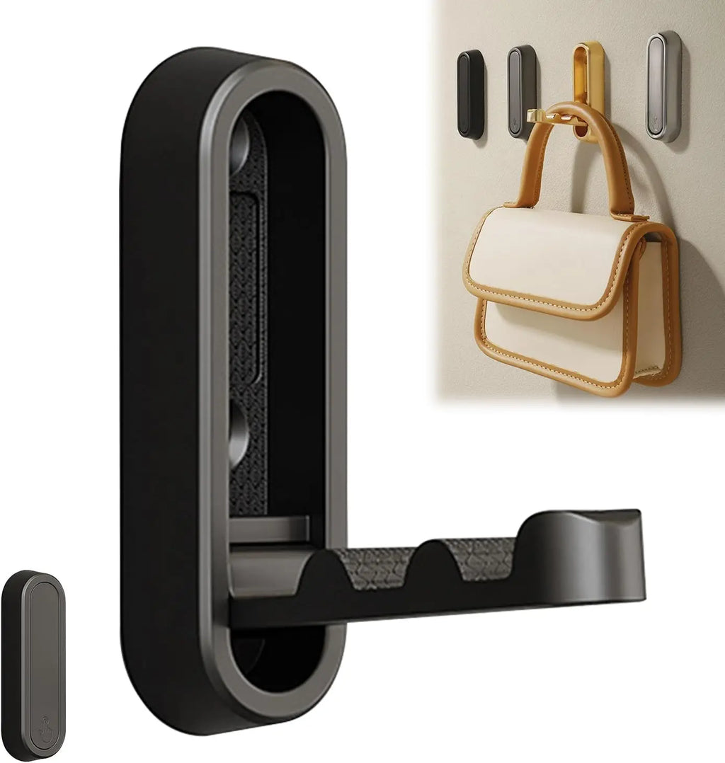 Folding Wall Hook Towel Coat Hook stainless Hook for Home and decoration Kitchen Bathroom Matte Towel Hanger storage Organizer Oasis Select Black