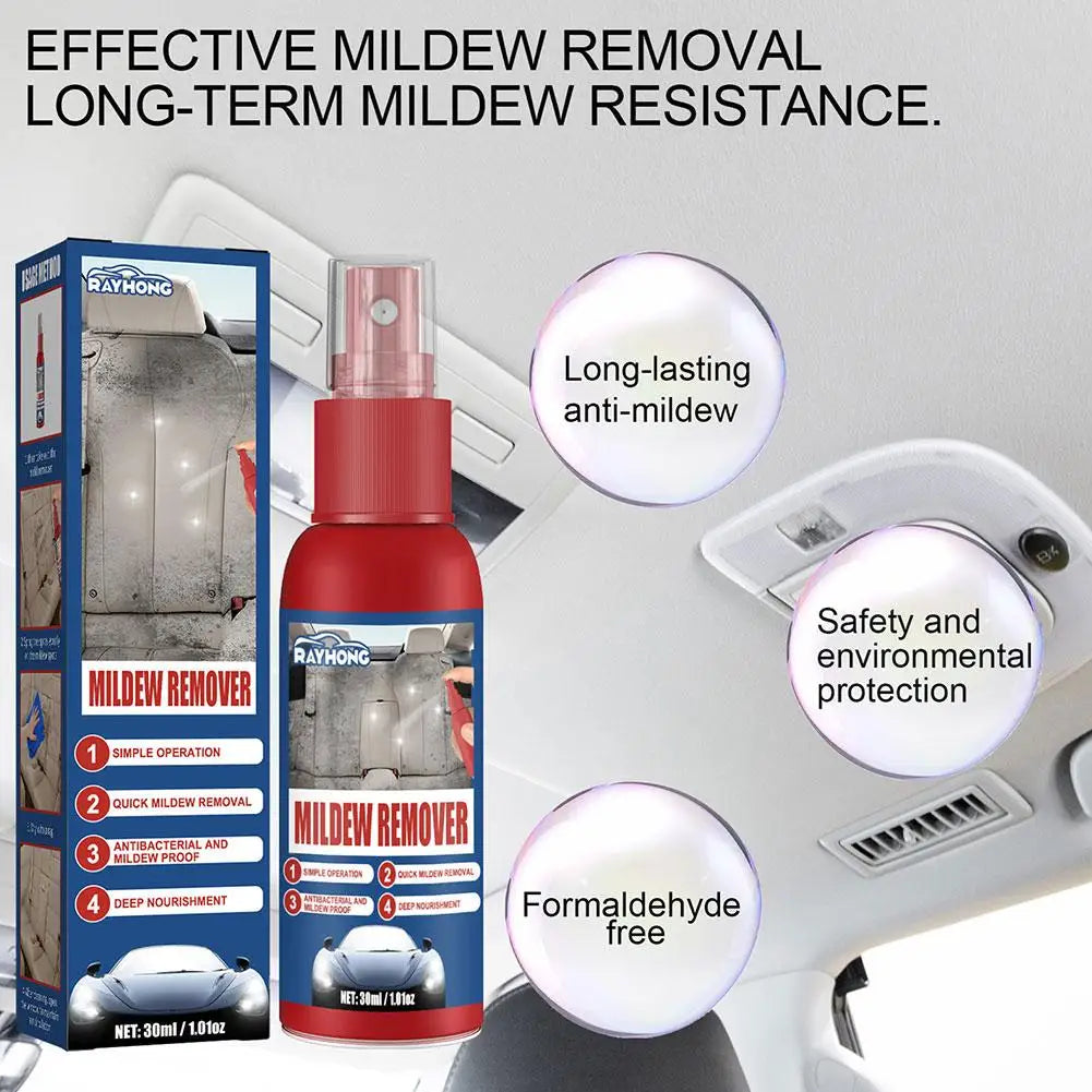30ml Car Mildew Remover Multi-Functional Car Interior Cleaner Spray Stains Remover for Leather Fabric Car Seat Care Oasis Select