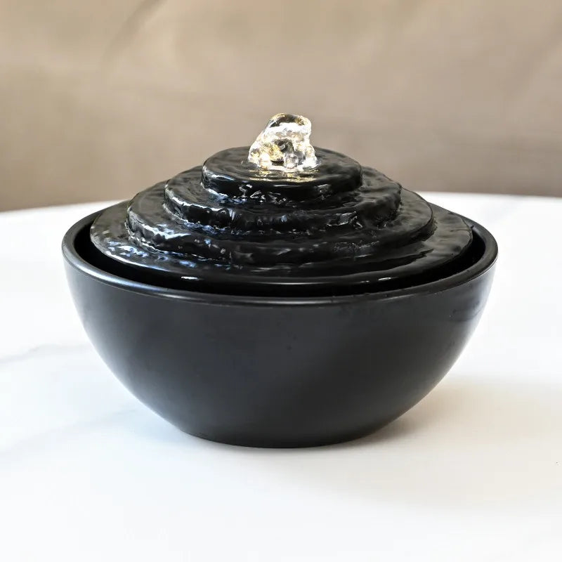 Compact Minimalist Waterfall Fountain Indoor Living Room Desktop Circulating Water Decor Office Landscape Waterfall Accessory Oasis Select