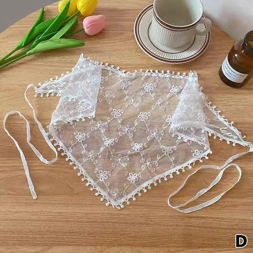 Retro Floral Lace Head Wrap Scarf – Women's Triangle Headscarf