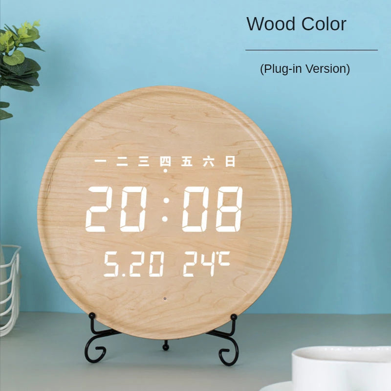 Living room household fashion creative hole free hanging wall electronic light luxury Nordic simple modern wooden wall clock Oasis Select 7 295 x 295 x 25mm