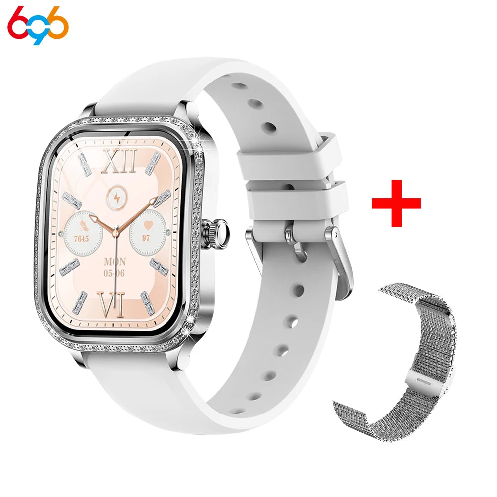 New Women Fashion Smart Watch Lady Blue Tooth Call Smartwatch Waterproof Health Monitor Wristwatch Sports Fitness Tracker Music Oasis Select SVGRS A SVM