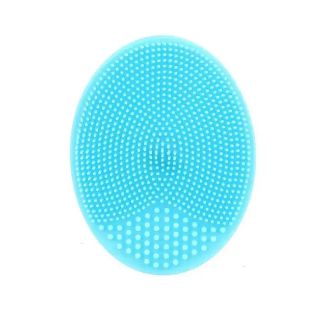 Silicone Face Wash Brush Clean Pores Baby Shampoo Brush Baby Bath Brush Soft Hair Round Shampoo Comb Home Use Oasis Select Blue