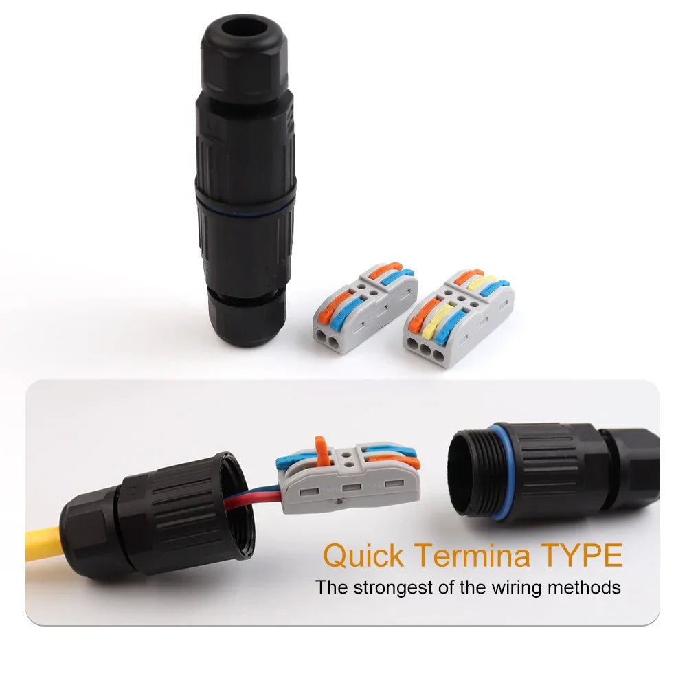 IP68 Waterproof Cable Connector Quick Connection 2 in 2 out 3 in 3 out 2/3 Pin Electrical Terminal Adapter Wire Connector Oasis Select
