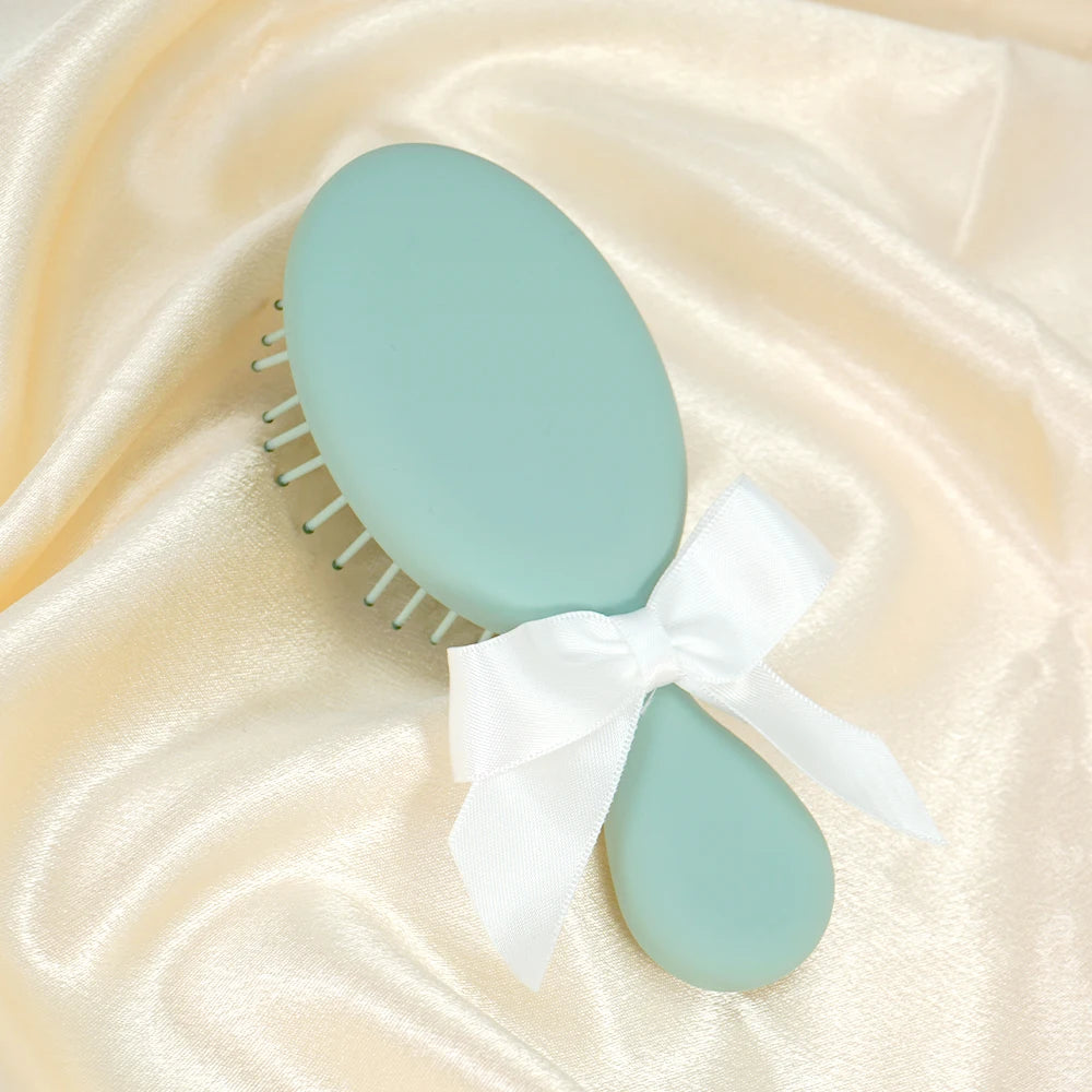 Cute Bowknot Air Cushion Hair Brush – 3 Pastel Colors Air Cushion Hair Brush Oasis Select cy3140-green-hdj