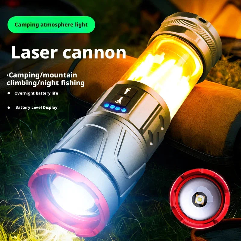 Multi-Functional LED Flashlight High-Brightness Rechargeable USB Emergency Home Use Handheld Torch Light Oasis Select