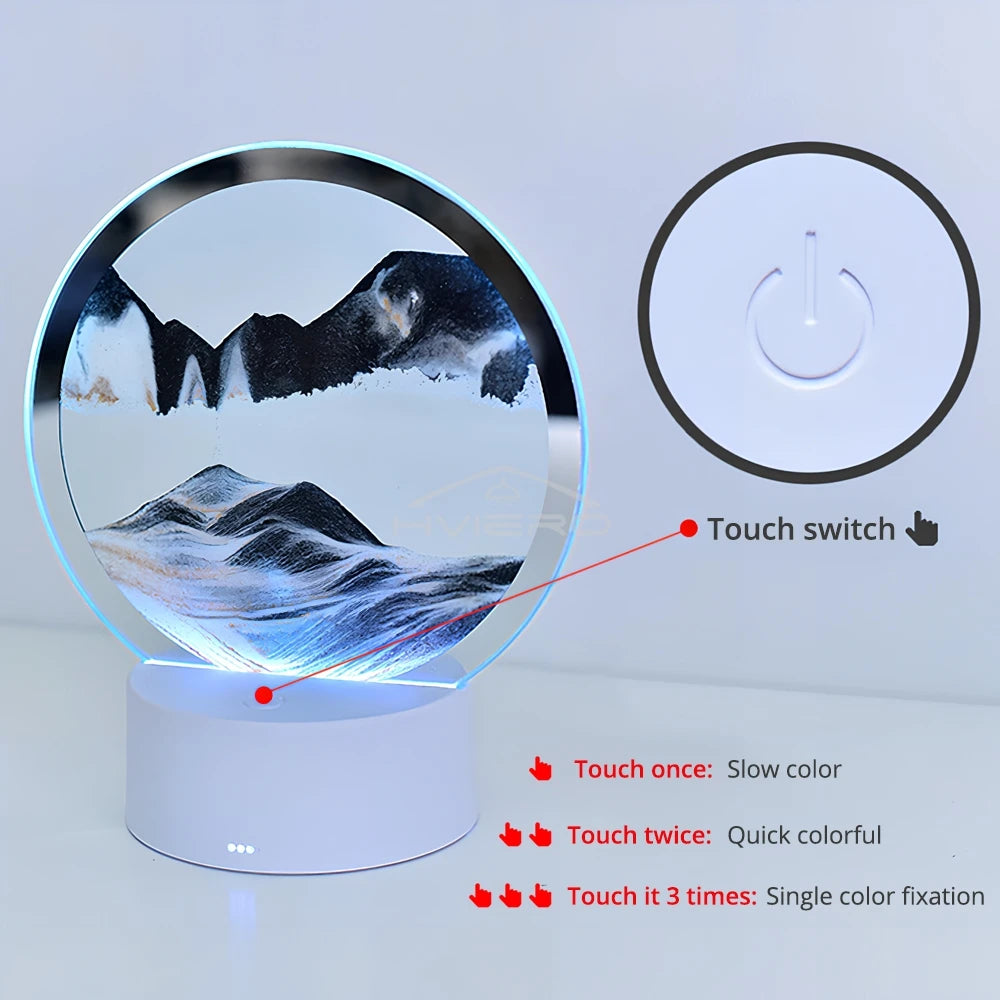 HVIERO Quicksand LED Table Lamp | USB Rechargeable Night Light