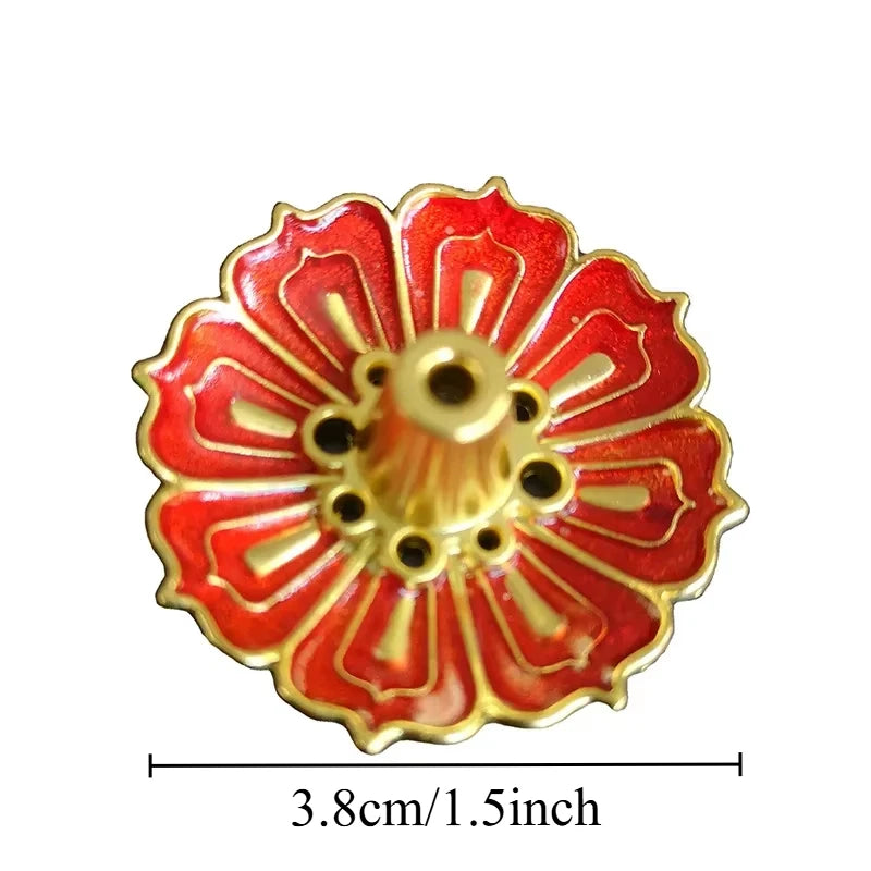 Metal Zen Lotus Buddha Incense Burner Incense Diffuser Incense Stick Holder Censer Buddhist Aromatherapy Use In Office Teahouse Oasis Select red