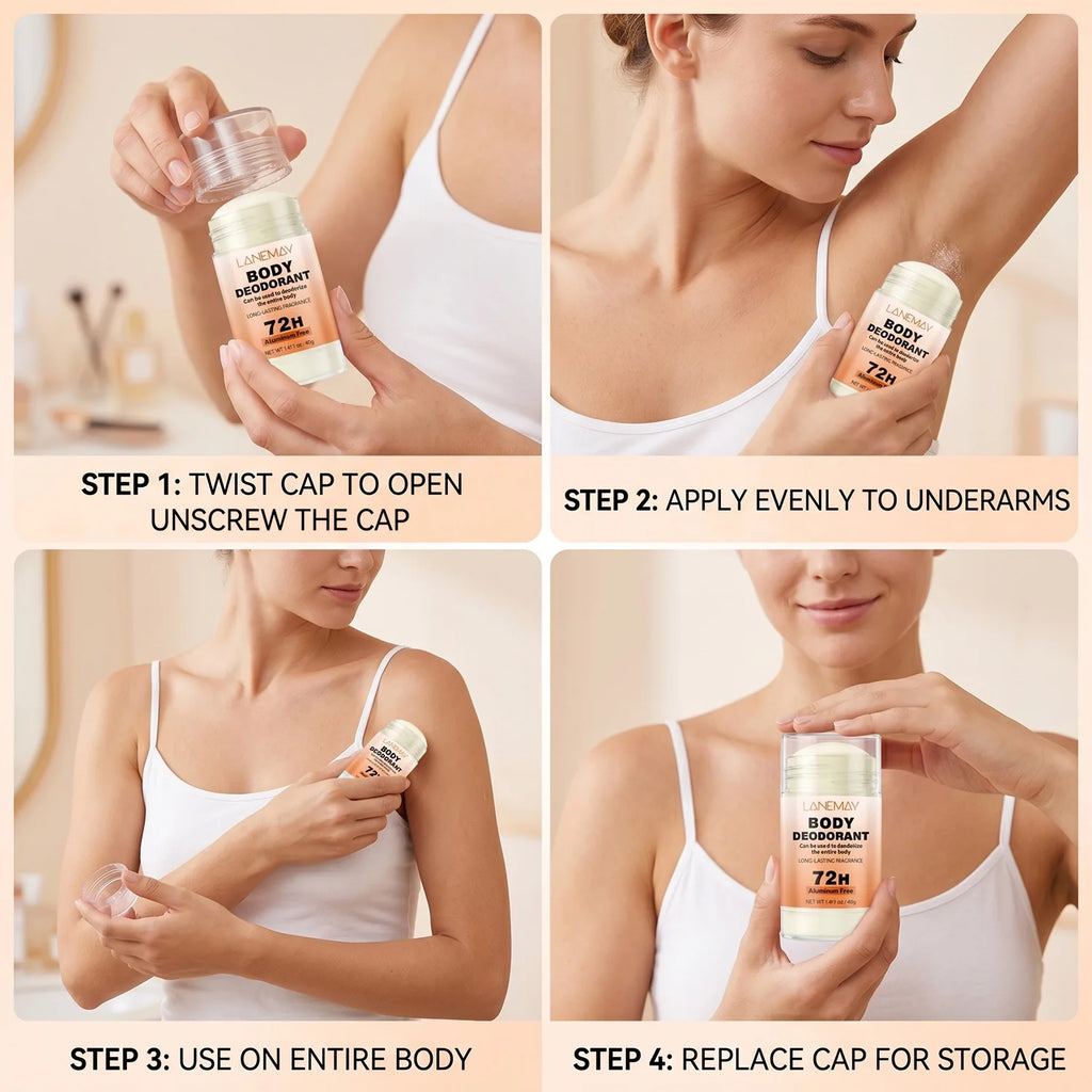 Lanemay 72H Aluminum-Free Body Deodorant – Niacinamide & Arbutin